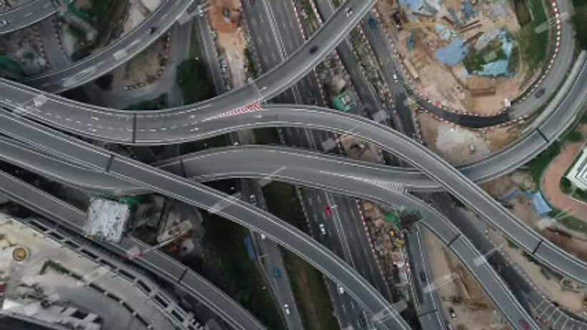 Aerial view of Highways at Kuala Lumpur, Malaysia
